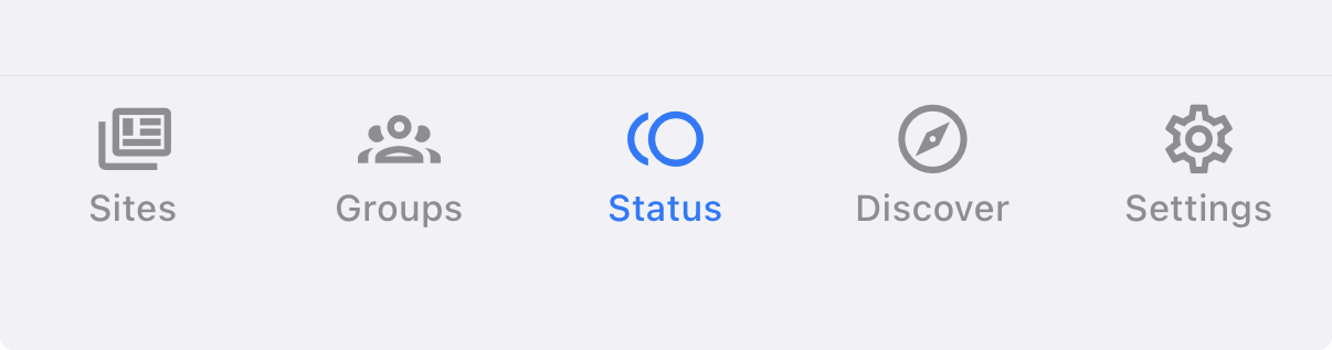 The Status tab in the bottom menu bar
